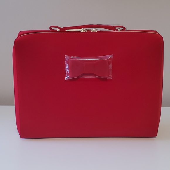 Estee Lauder Red Velvet Travel Bag Train Case - Picture 4 of 6